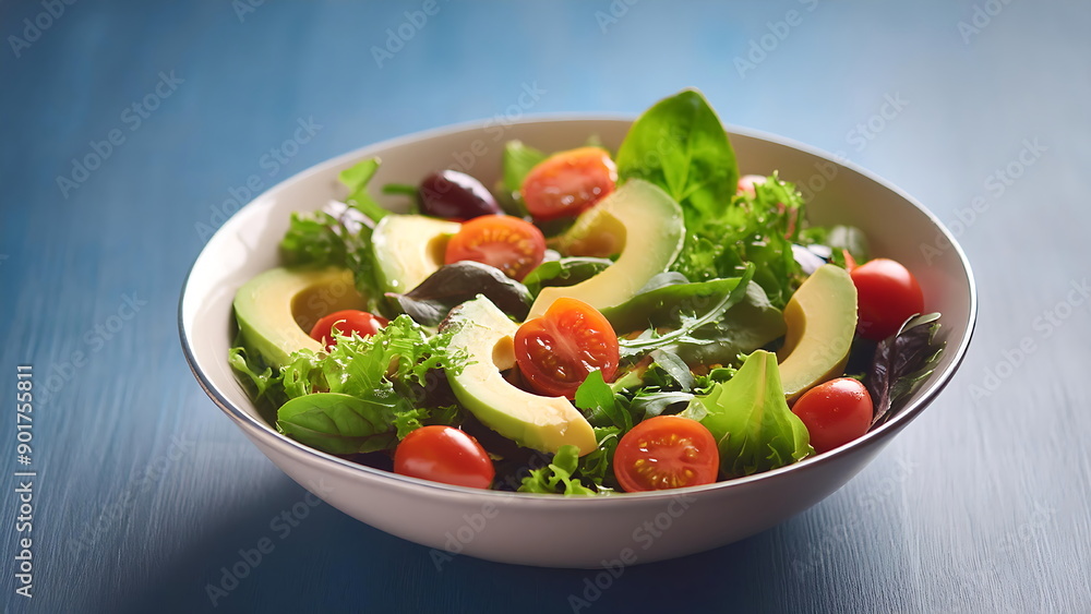 Fresh Green Salad with Avocado and Cherry Tomatoes Fresh Green Salad with Avocado and Cherry Tomatoes