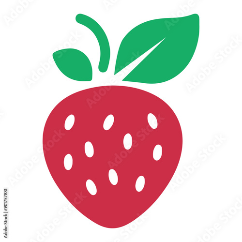 red strawberry isolated on white