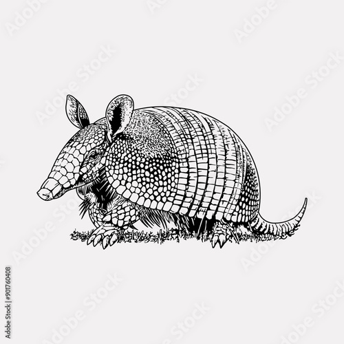 Armadillo hand drawn vintage vector illustration