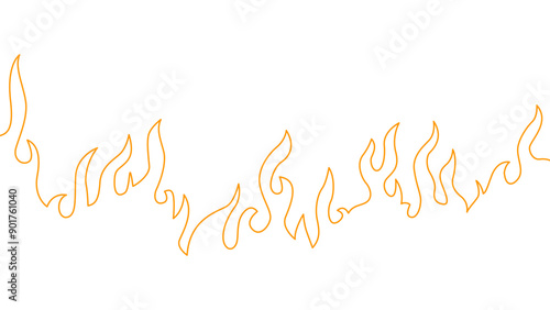 Abstract Fire Background. Abstract flame Background. doodle fire background. Fire outline. Fire flame continue line.