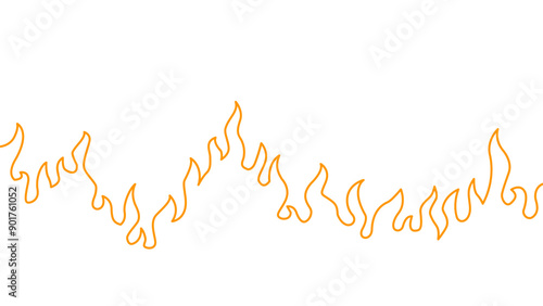 Abstract Fire Background. Abstract flame Background. doodle fire background. Fire outline. Fire flame continue line.
