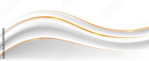 Abstract white grey gold line wave luxury premium background vector illustration.