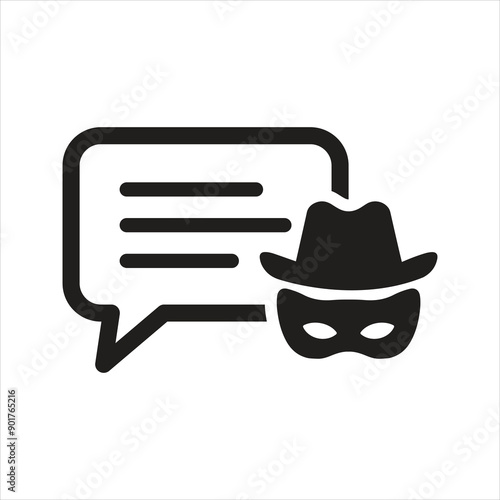 Anonymous message icon. Burglar icon
