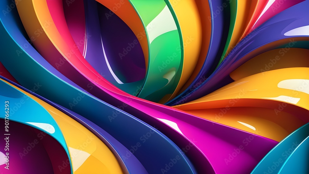 A colorful, abstract painting with a rainbow of colors A colorful, abstract painting with a rainbow of colors
