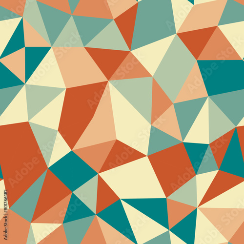 Triangles pattern with compact triangles in an earthen tone gradient. Seamless vector illustration.