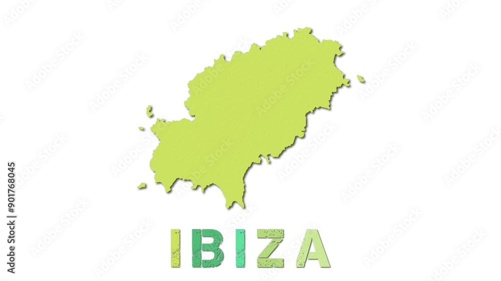 Ibiza map with paper regions. Animated island map growing from regions and title letters falling down. Awesome 4K animation. Ibiza map with paper regions. Animated island map growing from regions and title letters falling down. Awesome 4K animation.