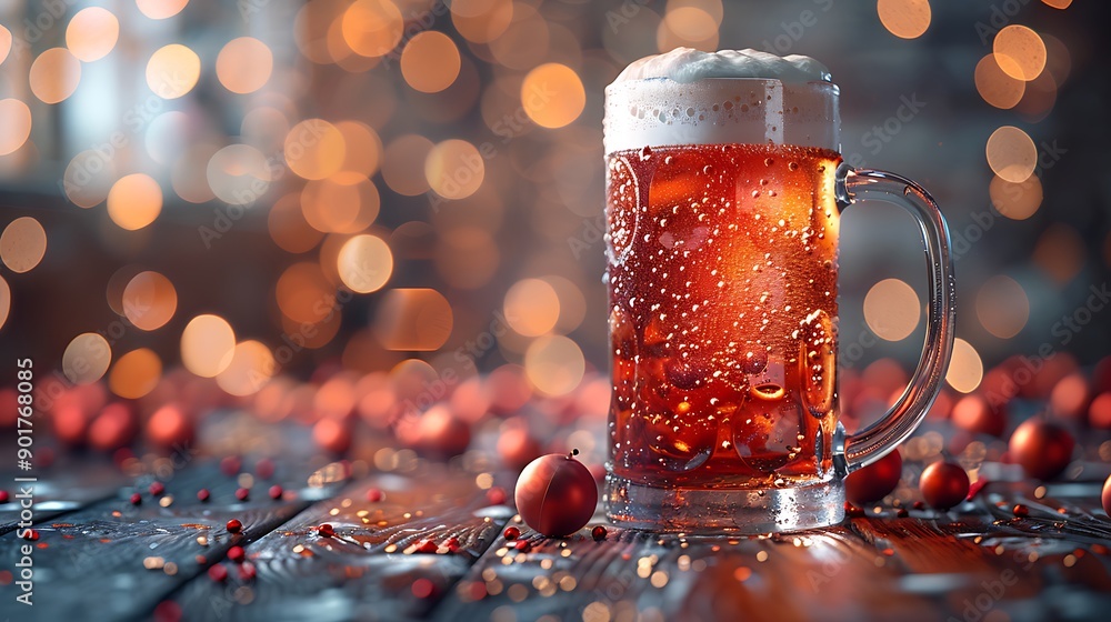 a glass of beer on a table. a glass of beer on a table.