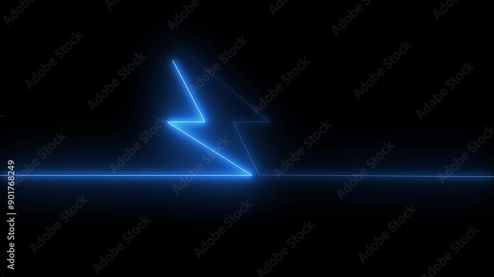 Neon Battery charging power symbol, lightning bolt sign in the circle. Neon Battery charging power symbol, lightning bolt sign in the circle.