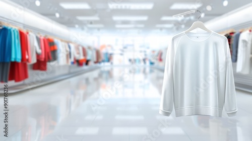 A white shirt hanging in a store