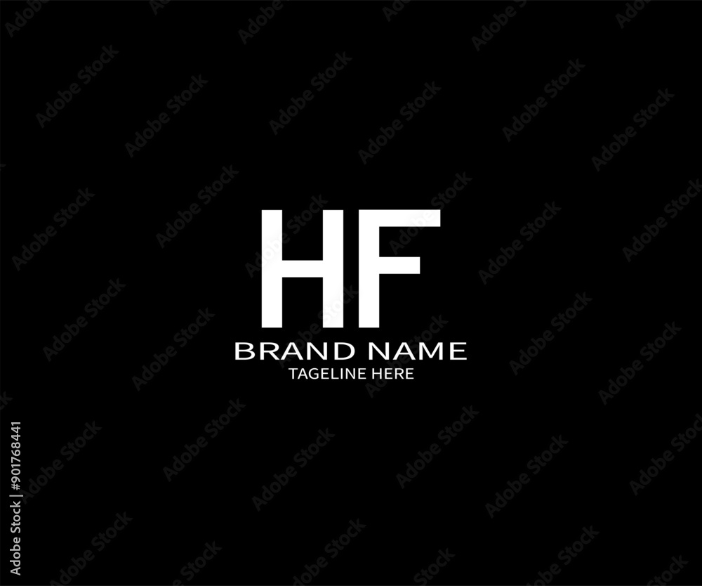 HF letter logo design on black background. HF creative initials letter logo concept. HF unique design HF letter logo design on black background. HF creative initials letter logo concept. HF unique design