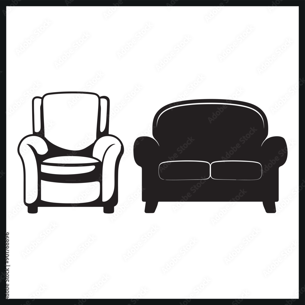 Sofa silhouette. furniture silhouette Sofa silhouette. furniture silhouette
