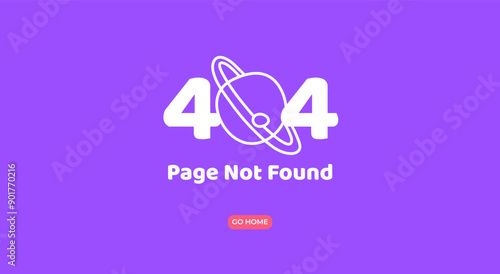 404 Page not found error. Vector layout template
