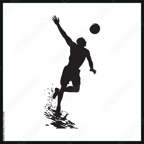 water polo silhouette . polo player silhouette