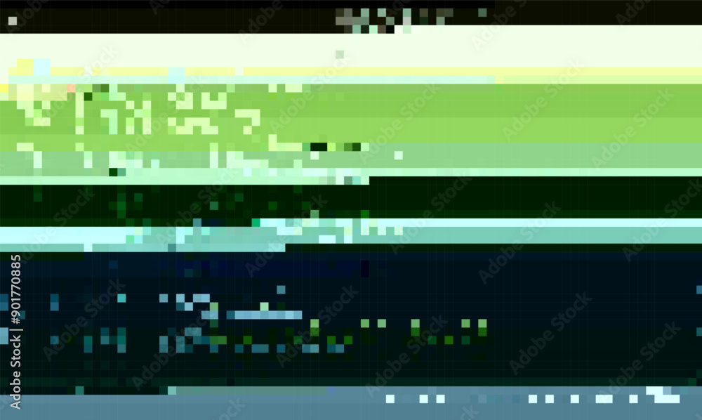Trendy glitch pattern on dark background. Abstract geometric elements Trendy glitch pattern on dark background. Abstract geometric elements
