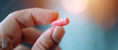 A person taking medication for persistent ache, detailed closeup of the pills, Realism, Photography, High contrast, Clinical and hopeful 8K , high-resolution, ultra HD,up32K HD photo