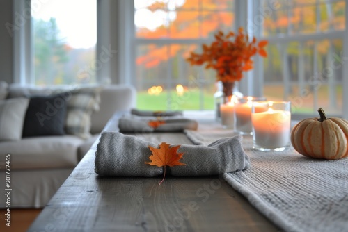 Rustic Table Setting With Candles