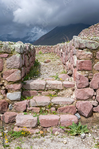 Ruins of Rumicucho, Pomasqui, Ecuador. These ruins are supposed to be remnants of the Inca civilization, which disappeared after the Spanish conquest of America.  photo