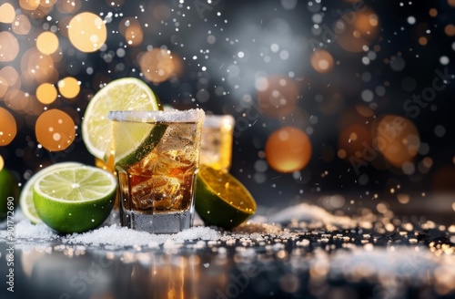 Tequila Shot With Lime and Salt