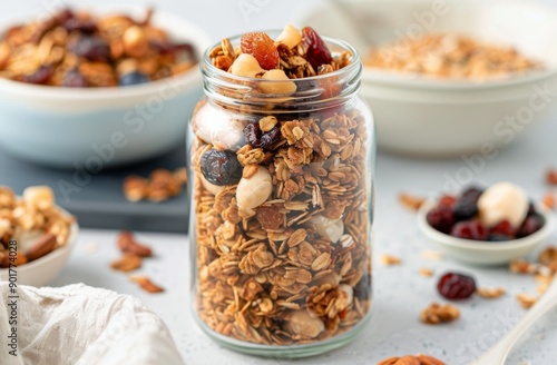 Granola Jar With Berries and Coconut