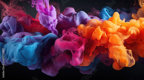 Color smoke cloud, fog, haze, steam, background, generative AI