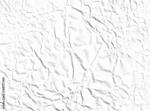 Vector wrinkled white paper texture. Realistic background
