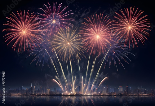 fireworks in the night sky
