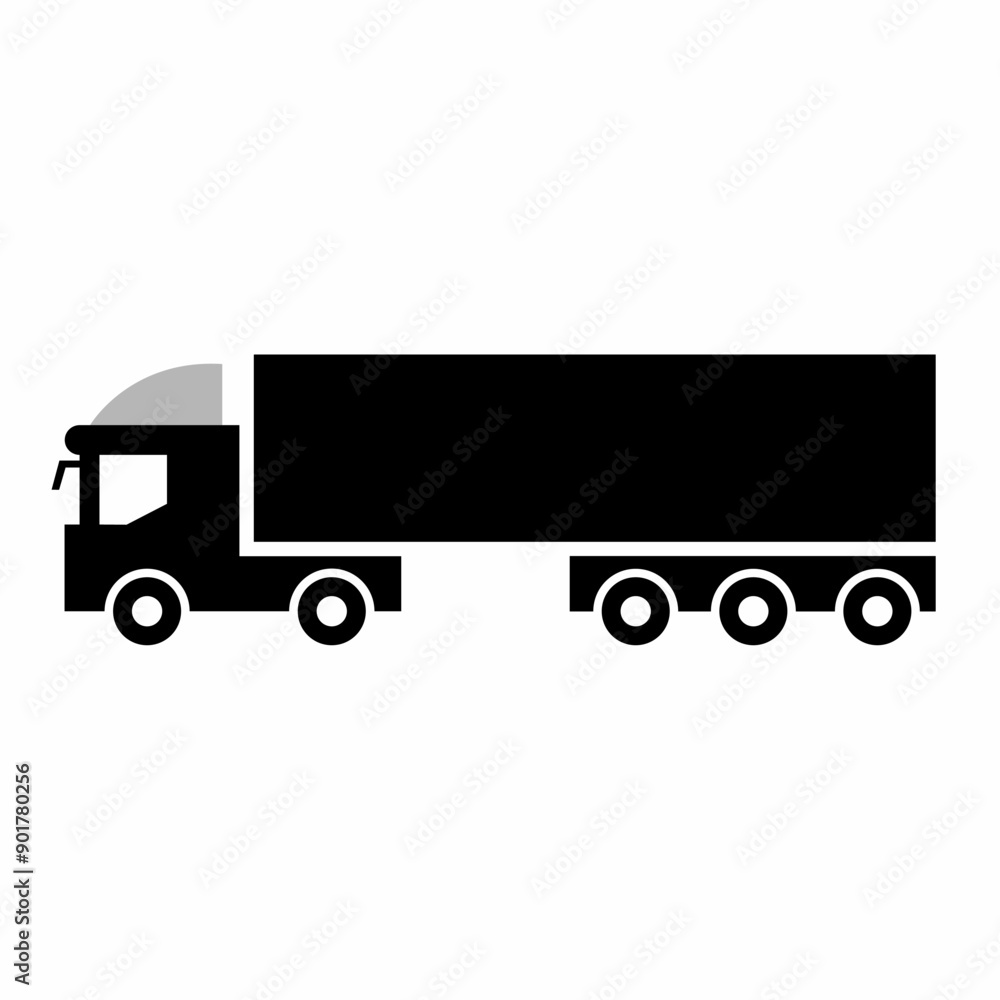 Side view of a truck with a white background. Side view of a truck with a white background.