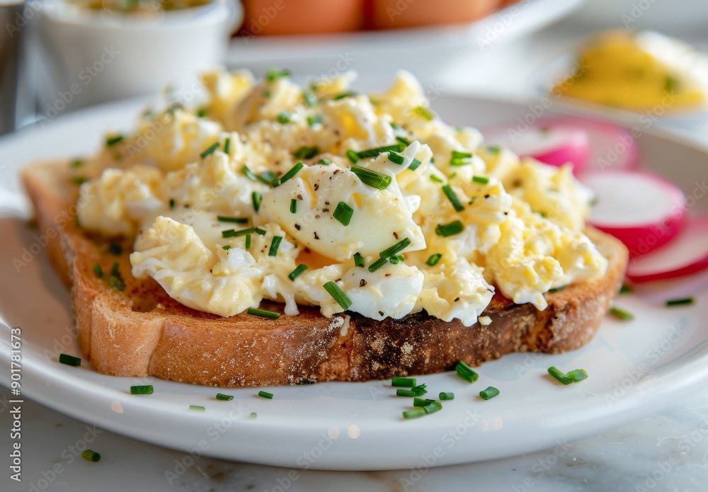 Egg Salad Sandwich With Radish and Chives Egg Salad Sandwich With Radish and Chives