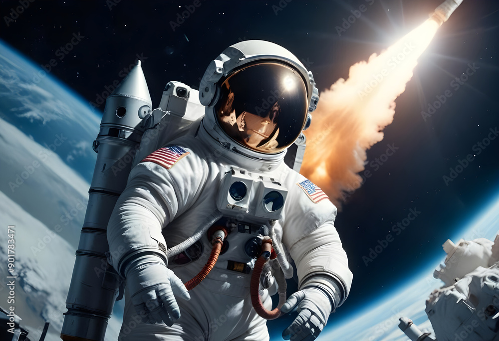 Naklejka premium astronaut in space