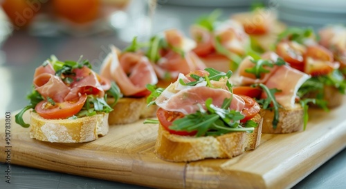 Prosciutto and Tomato Bruschetta Appetizers