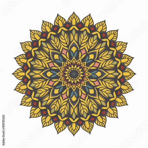 A colorful mandala flower design