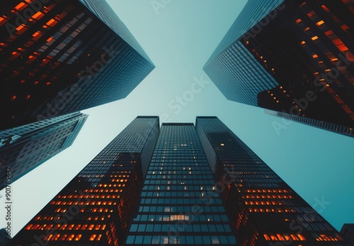 Skyscrapers Viewed From Below in City