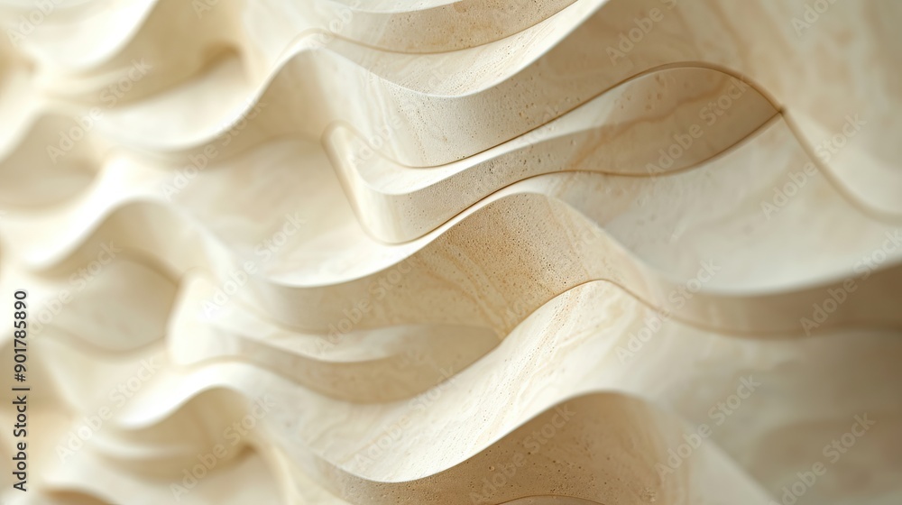 Obraz premium Abstract White Wavy Textures. Marble or stone mural background and wallpaper. AI generated image