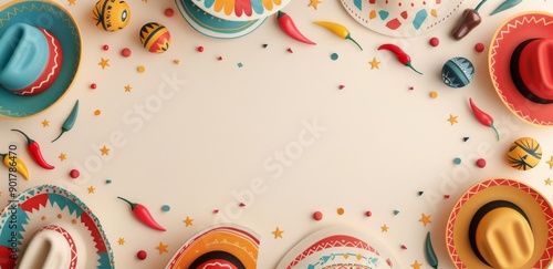 Colorful Floral Sombrero Border