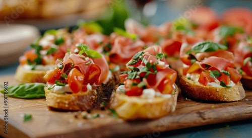 Prosciutto and Tomato Bruschetta Appetizers
