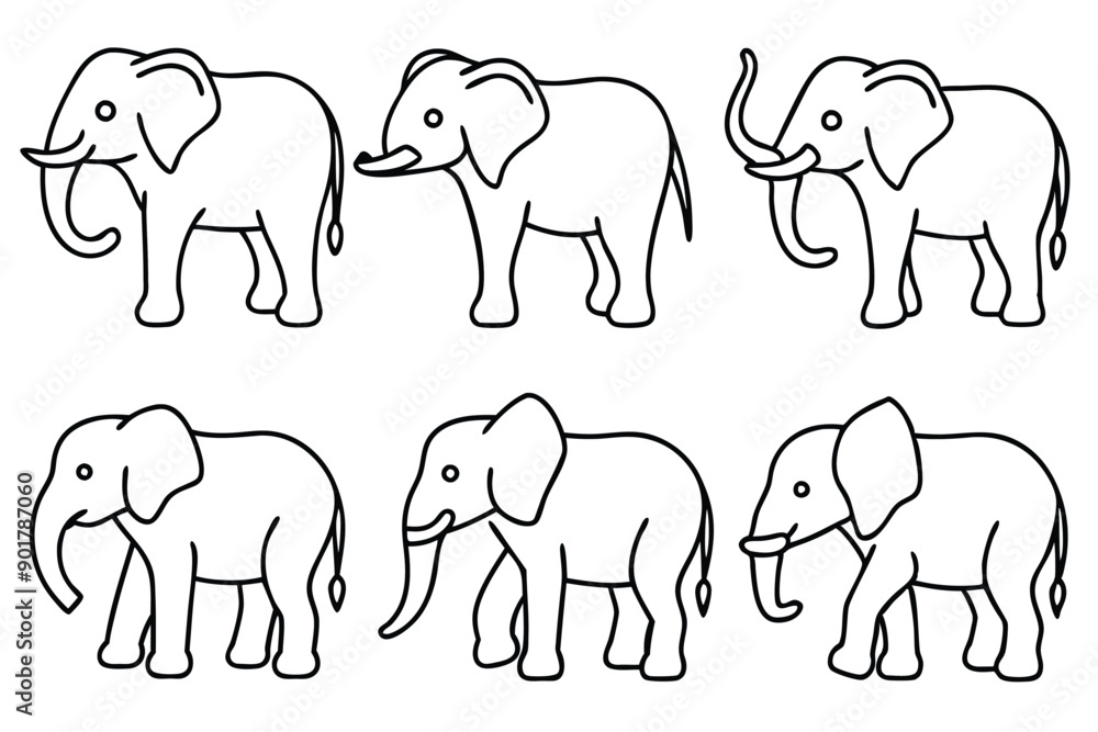 Elephant line art illustration Design Concepts Elephant line art illustration Design Concepts