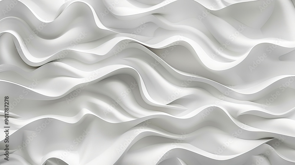 Fototapeta premium Abstract White Wavy Textures. Marble mural background and wallpaper. AI generated image