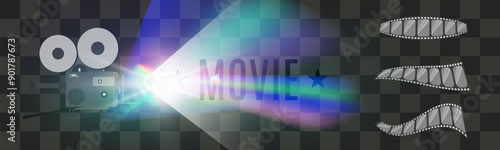 Video camera illustration.Video filming icon.Vector illustration.