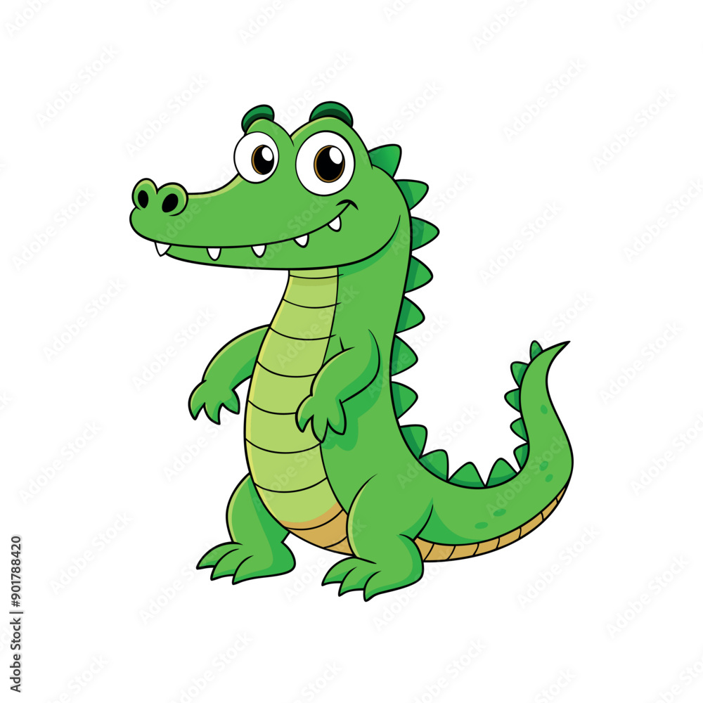 Vector cartoon Alligator Crocodile Clipart illustration On a White Background Vector cartoon Alligator Crocodile Clipart illustration On a White Background