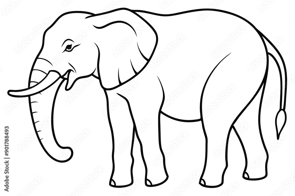 Fototapeta premium Elephant line art illustration Design Concepts