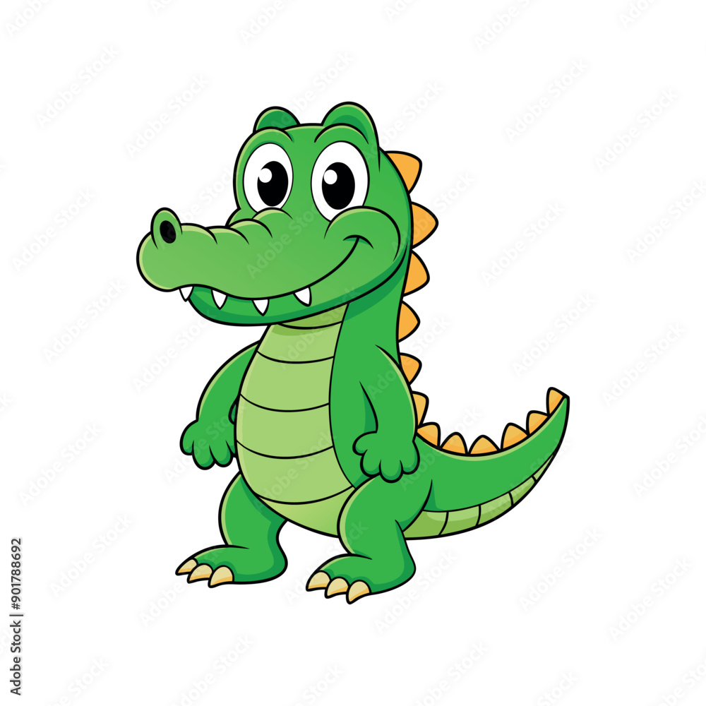 Fototapeta premium Vector cartoon Alligator Crocodile Clipart illustration On a White Background
