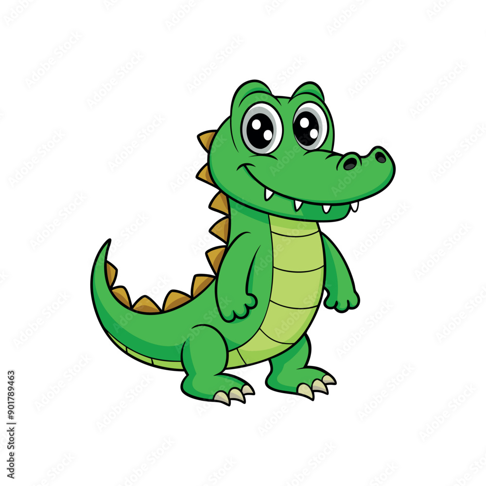 Fototapeta premium Vector cartoon Alligator Crocodile Clipart illustration On a White Background