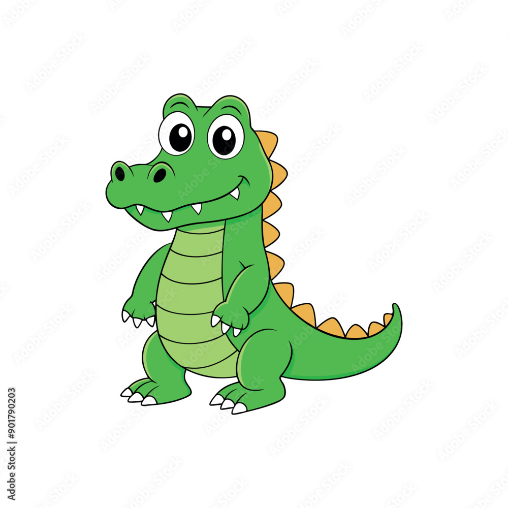 Fototapeta premium Vector cartoon Alligator Crocodile Clipart illustration On a White Background
