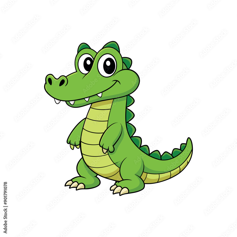 Fototapeta premium Vector cartoon Alligator Crocodile Clipart illustration On a White Background