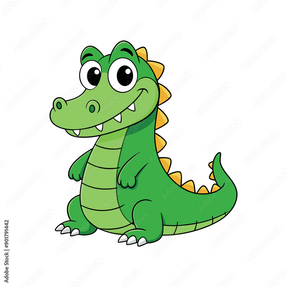 Fototapeta premium Vector cartoon Alligator Crocodile Clipart illustration On a White Background