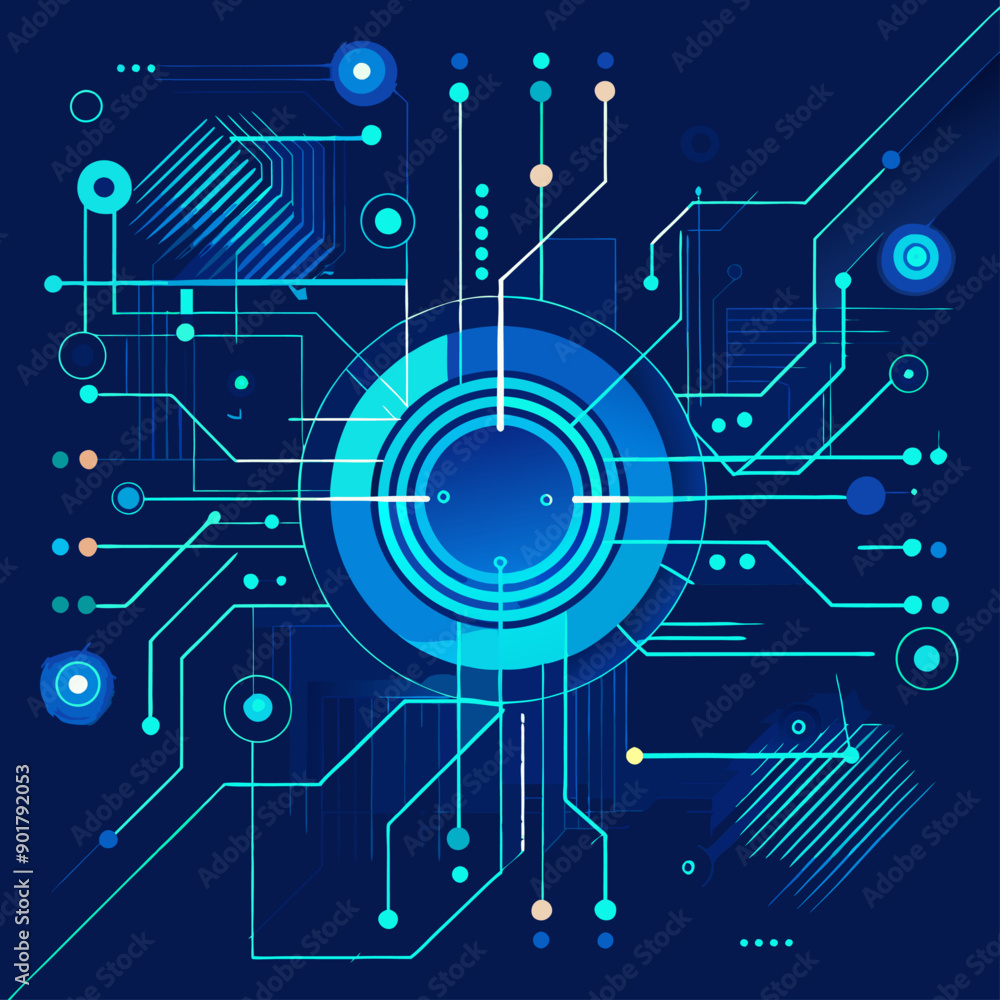 Abstract Digital Tech Background with Blue Circuit Lines vector tech backgrounds Abstract Digital Tech Background with Blue Circuit Lines vector tech backgrounds