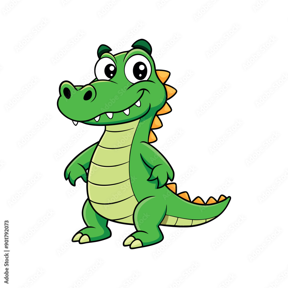Fototapeta premium Vector cartoon Alligator Crocodile Clipart illustration On a White Background