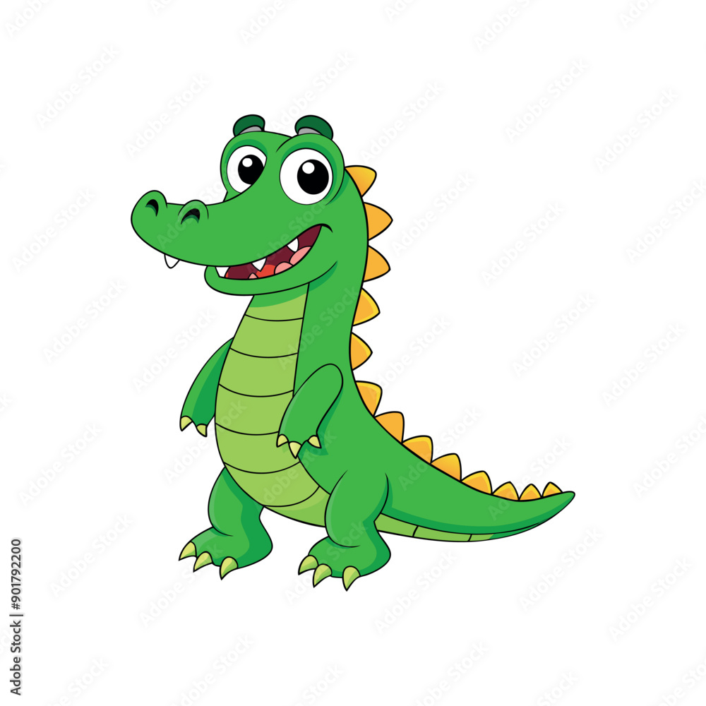 Vector cartoon Alligator Crocodile Clipart illustration On a White Background Vector cartoon Alligator Crocodile Clipart illustration On a White Background