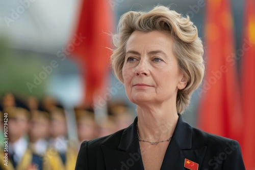 china eu flags ursula von der leyen visit to china