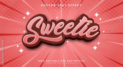 Sweetie editable text effect template suitable for sweet food products